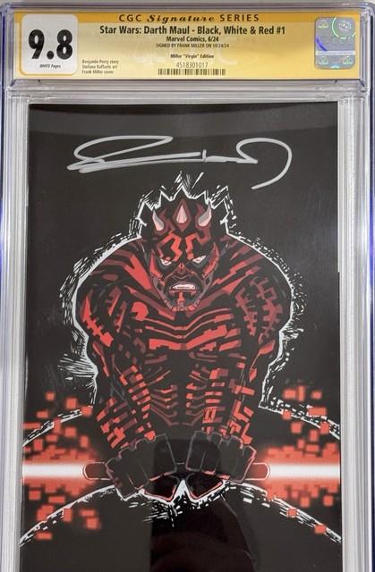Star Wars Darth Maul B, W & Red #1 Cgc 9.8 Signed By Frank Miller 1100 Ratio