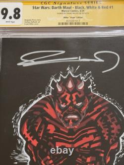 Star Wars Darth Maul B, W & Red #1 Cgc 9.8 Signed By Frank Miller 1100 Ratio Star Wars Darth Maul B, W & Red #1 Cgc 9.8 Signed By Frank Miller 1100 Ratio