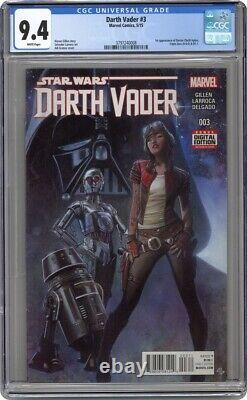 Star Wars Darth Vader #3? CGC 9.4 First Doctor Aphra. 0-0-0