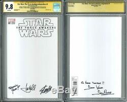 Star Wars Force Awakens 1 CGC 9.8 SS blank sketch signed Stan Lee, Hamil, Prowse