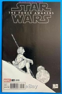 Star Wars Force Awakens Adaptation #1 Joe Quesada 1300 Sketch Variant Cover Rey