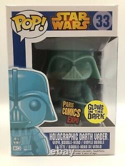 Star Wars Holographic Darth Vader Pop Funko Paris Comics Expo Con Rare