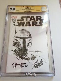 Star Wars Lando #1 CGC 9.8 3x SS signed Stan Lee, Jeremy Bulloch, Jae Lee Sketch