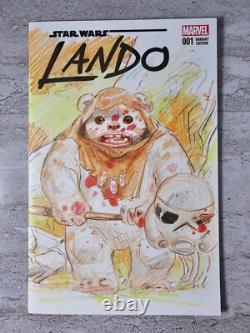 Star Wars Lando #1 Tom Fowler Ewok Signed/Sketched Marvel Comics