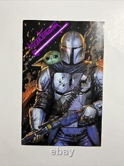 Star Wars Mandalorian #1 (2023) 9.4 NM Battle Damage Lightsaber Remark Kirkham