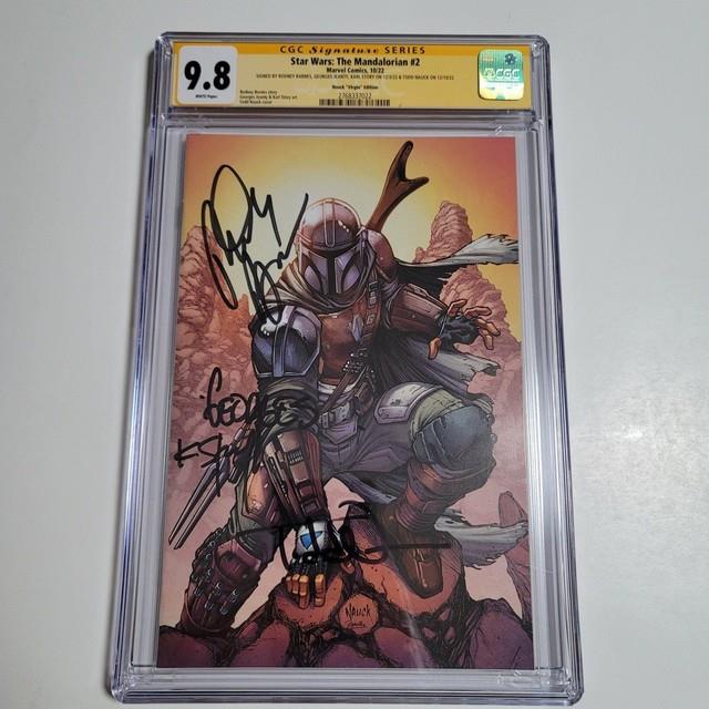 Star Wars Mandalorian #2 Todd Nauck Virgin Variant 4x Signed Cgc 9.8