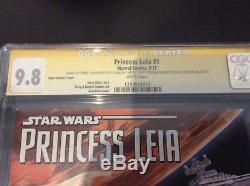 Star Wars Princess Leia 1 Alex Ross Variant CGC 9.8 signed Carrie Fisher +2 more