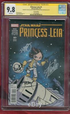Star Wars Princess Leia 1 CGC 3X SS 9.8 Stan Lee Skottie Young Variant Last Jedi