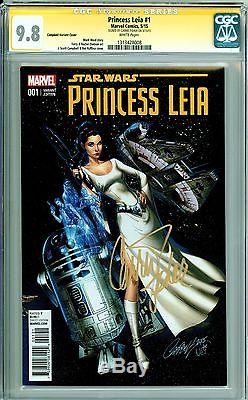 Star Wars Princess Leia #1 Cgc 9.8 Ss Signed Carrie Fisher Campbell Variant