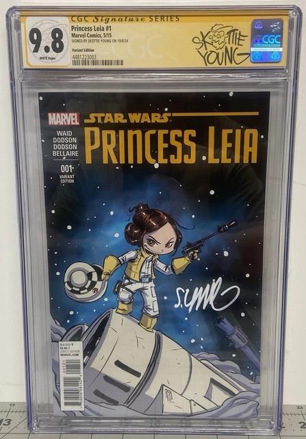 Star Wars Princess Leia #1 Mcu Variant Cgc Ss 9.8 Nm/mt Skottie Young Signed