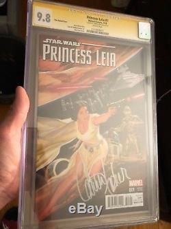 Star Wars Princess Leia #1 Signed by Carrie Fisher CGC 9.8 Ross Variant Cover