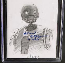 Star Wars Rogue One #1 1-of-a-kind Sketch & 2x Signed Cgc 9.8 Ss K-2s0