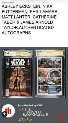 Star Wars The Clone Wars #1 CGC 9.4 signed 6x by the Cast