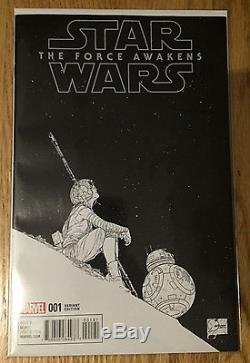 Star Wars The Force Awakens #1 1300 Joe Quesada B&W SKETCH Variant (NR)