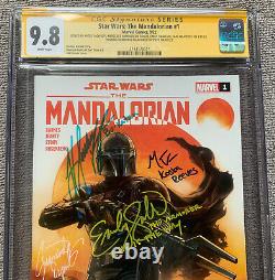 Star Wars The Mandalorian 1 CGC 9.8 SIGNED DAWSON SWALLOW SACKHOFF WEATHERS + 2