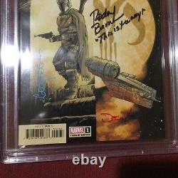 Star Wars The Mandalorian #1 Shalvey 9.2 Signed Swallow+3 CBCS not CGC