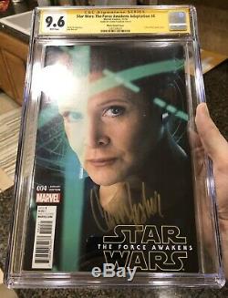 Star Wars The force awakens Adaptation #4 Signed By Carrie Fisher. CGC 9.6