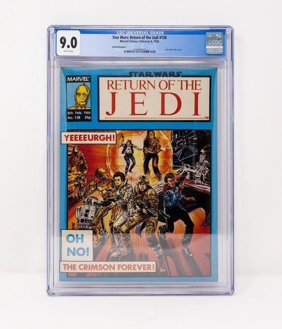 Star Wars Weekly Return Of The Jedi 138 Uk Cgc 9.0 Only Copy On Census