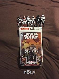Star Wars clone and empire troopers. Rare comic pack, and loose figures