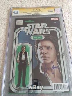 Star wars 2 action figure variant cgc 9.8 ss signed Harrison Ford