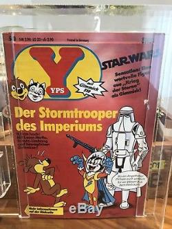 Vintage Star Wars Rare YPS Stormtrooper With Comic UKG 85! Afa Moc